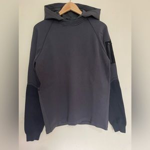 Hugo Boss Grey/Navy Blue fleece hooded pull over